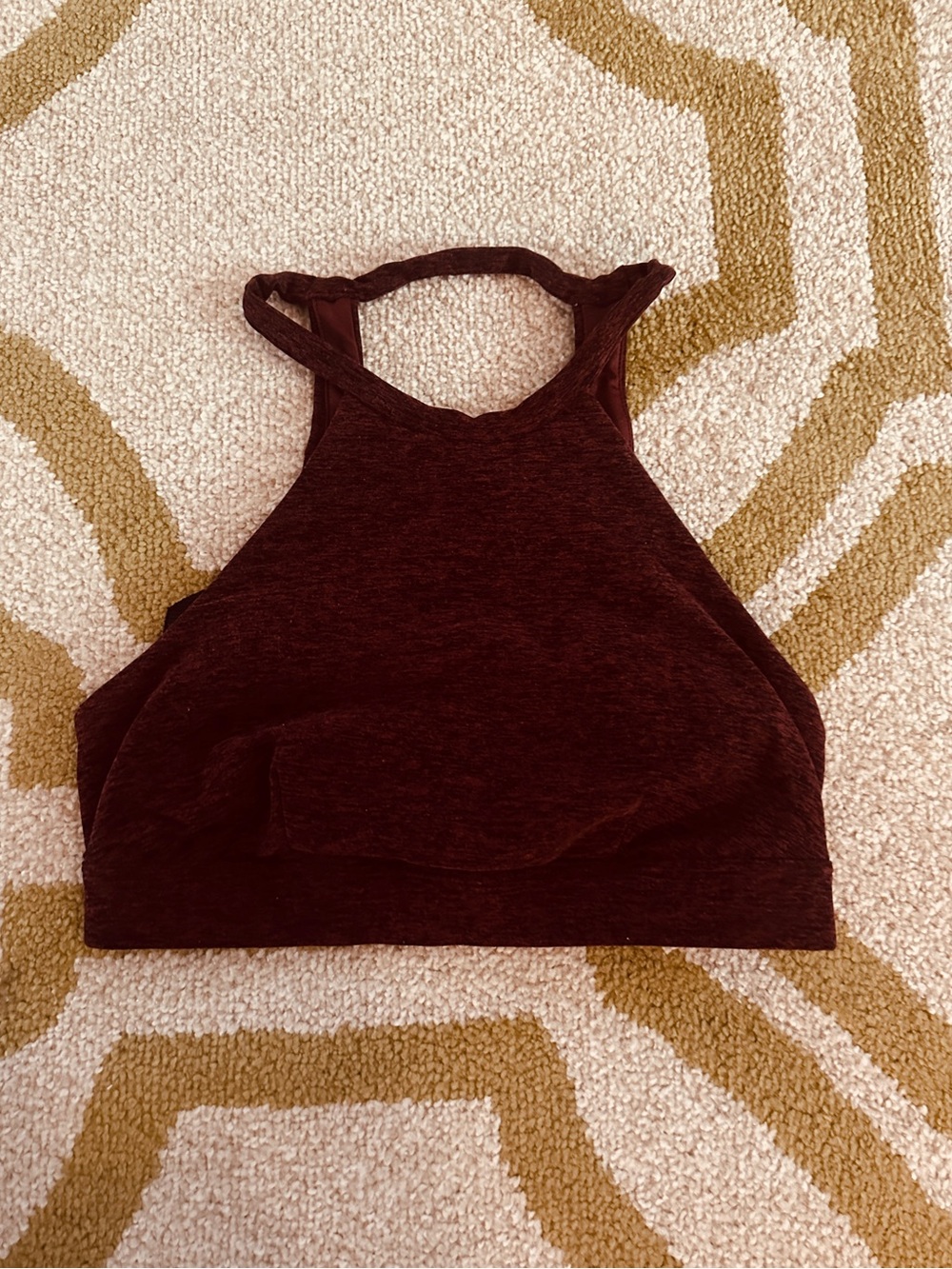 Alo High Neck Sports Bra in Burgundy